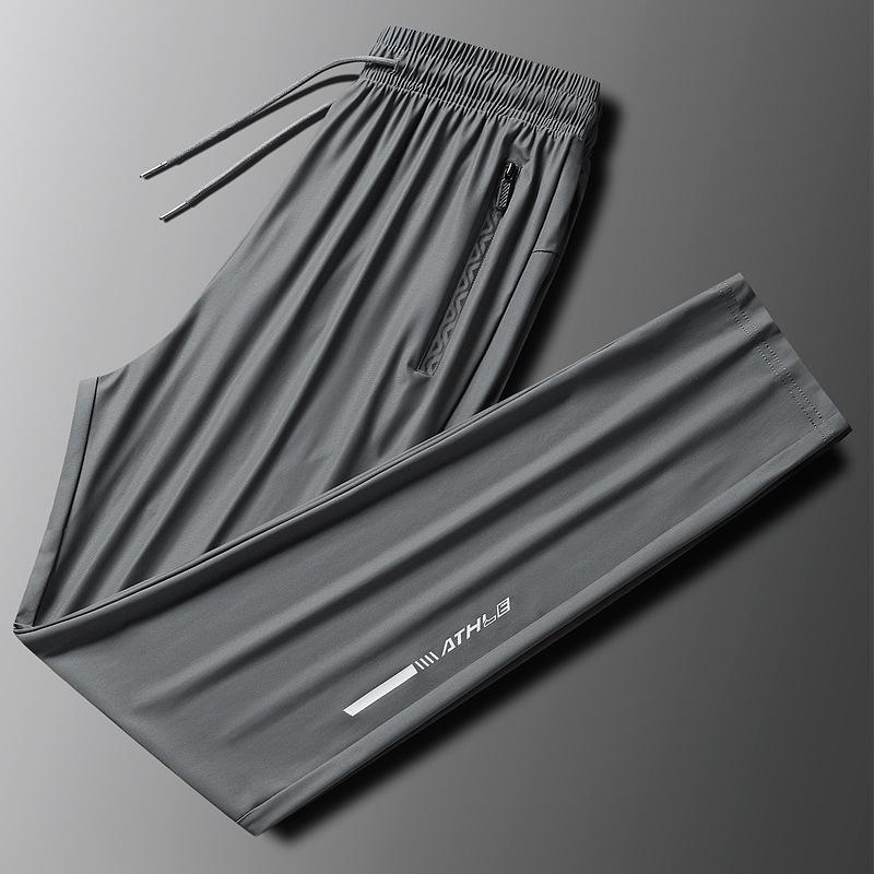 Men's Plus Size Sporty Ice Silk Quick-Dry Summer Jogger Pants