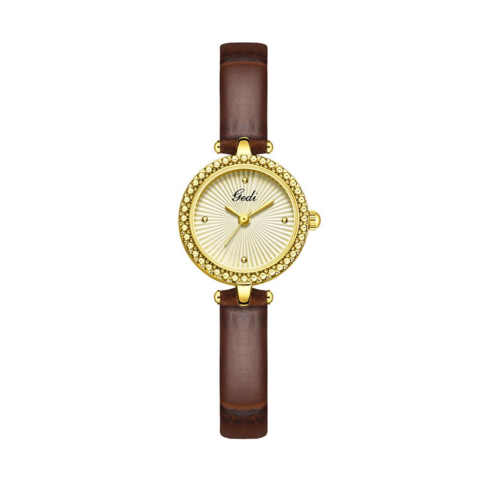 

Niche Design Sense Ray Texture Women S Watch Small Exquisite Fashion Temperament Women S Leather Quartz Watch