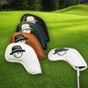 Copritesta Mazza da Golf Cartone Animato Modello Cappello da Pescatore Ricamo Double-face Impermeabile Pelle PU Protettore Accessori da Golf