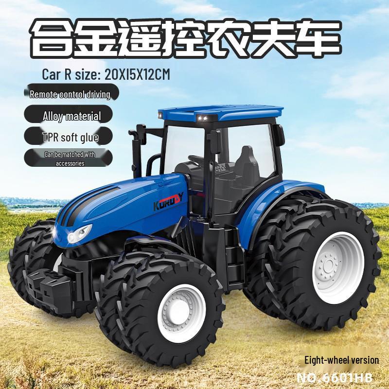 Electric Remote-Control Alloy Tractor & Harvester Toy for Kids