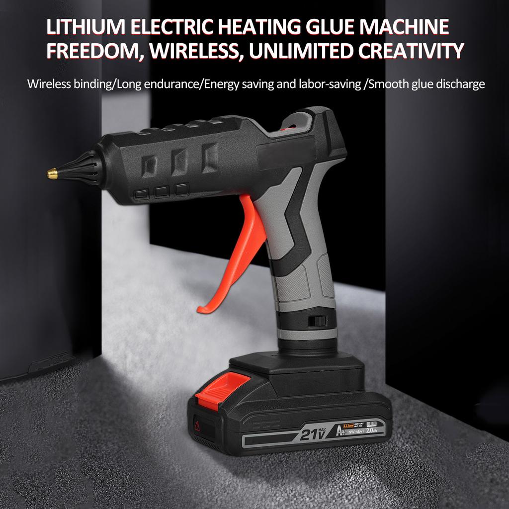 21V 60W Elektrische Heißschmelzklebermaschine Tragbarer kabelloser Lithium-Kleber-Extrusionswerkzeug-Applikator