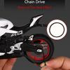 1:12 Scale Cfmoto 450Sr R1M Motorcycle Model Toys Metal Diecast Sound Light Shock Absorption Front Wheel Steering For Boys Gifts