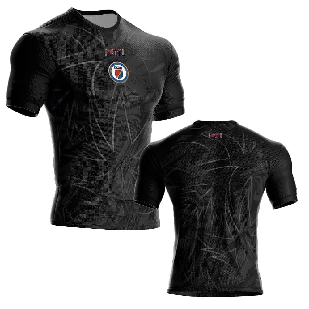 MDHAO xin nan zhuang  3D txu 2026 Ha&iuml;ti Voetbal Stijl Shirt Korte Mouw Sport T-shirt Sportschool Training Workout Atletisch Fitness Sneldrogend Sportkleding L