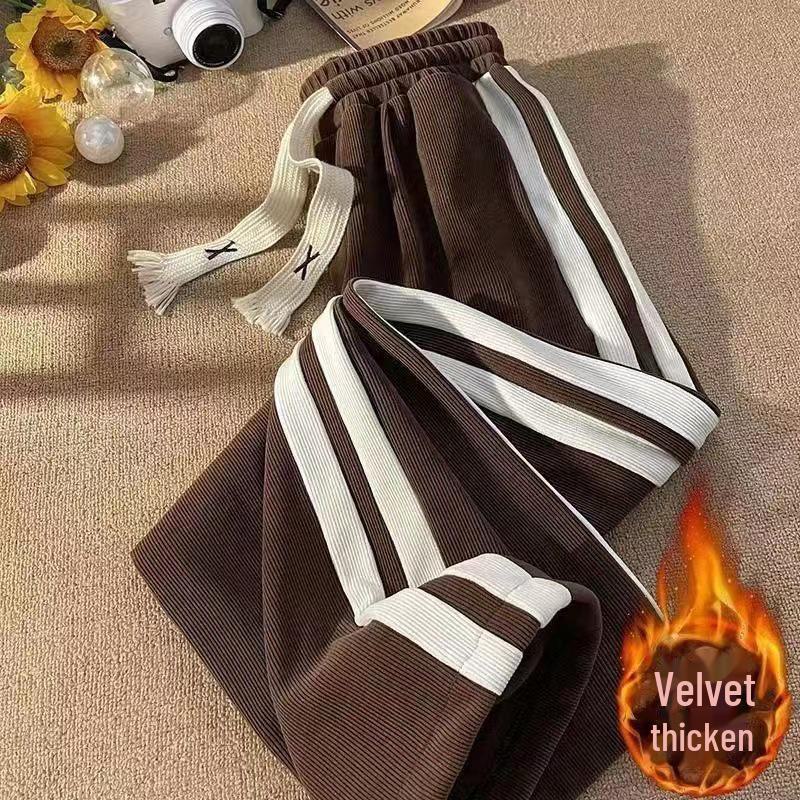 Men's Autumn/Winter Corduroy Striped Straight Casual Pants