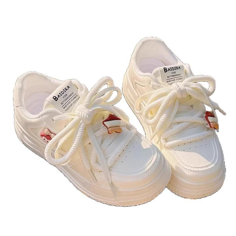 Girls 2025 Spring New Student Casual Shoes Versatile Children's Shoes Soft Sole Wear-resistant Sports Shoes Small White Shoes