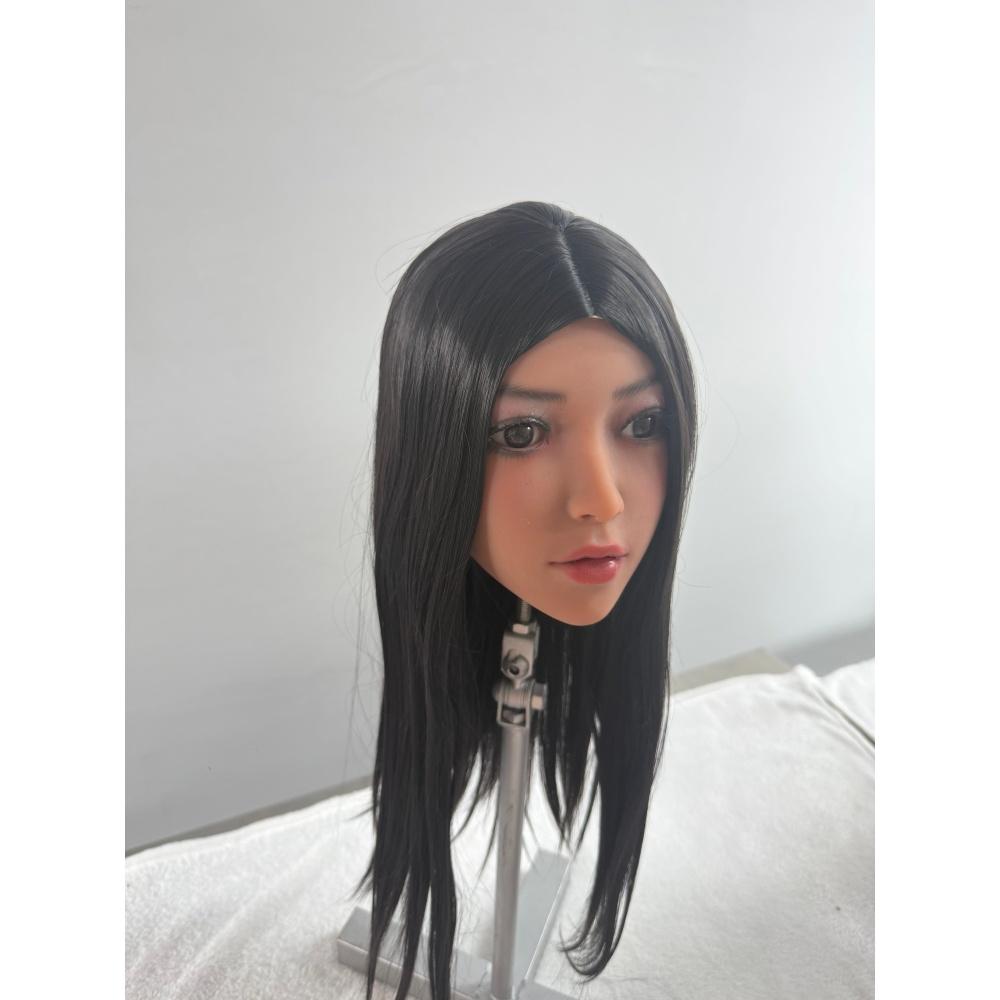 TPE Sex Doll Head with Realistic Eyes & Lips, M16 Neck Interface, Compatible with Most Standard Doll Bodies