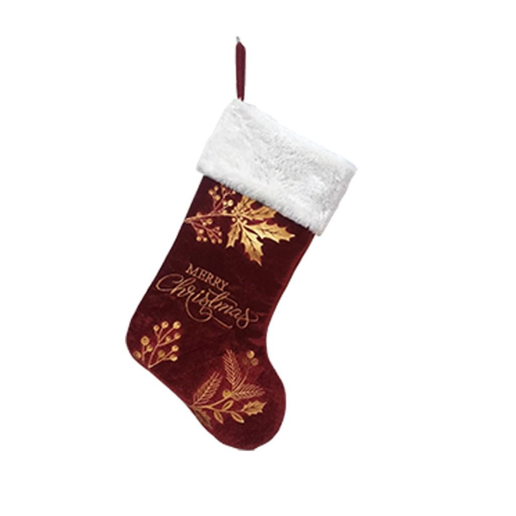 Christmas Socks Candy Boots With Small Bells Holiday Gift Bags Christmas Trees Santa Claus Boots For Fireplace