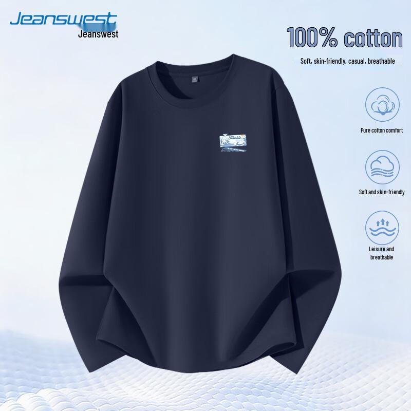 Jeanswest Herren Langarm-T-Shirt aus schwerer Baumwolle