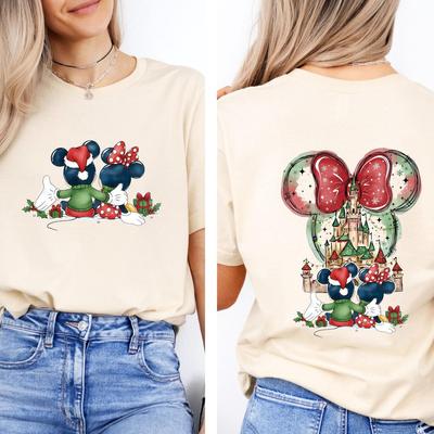 Comfort Colors® Christmas Couples T-Shirt, Mickey And Minnie Christmas Shirt, Xmas Shirt, Christmas Holiday Tee, Merry Christmas Tee