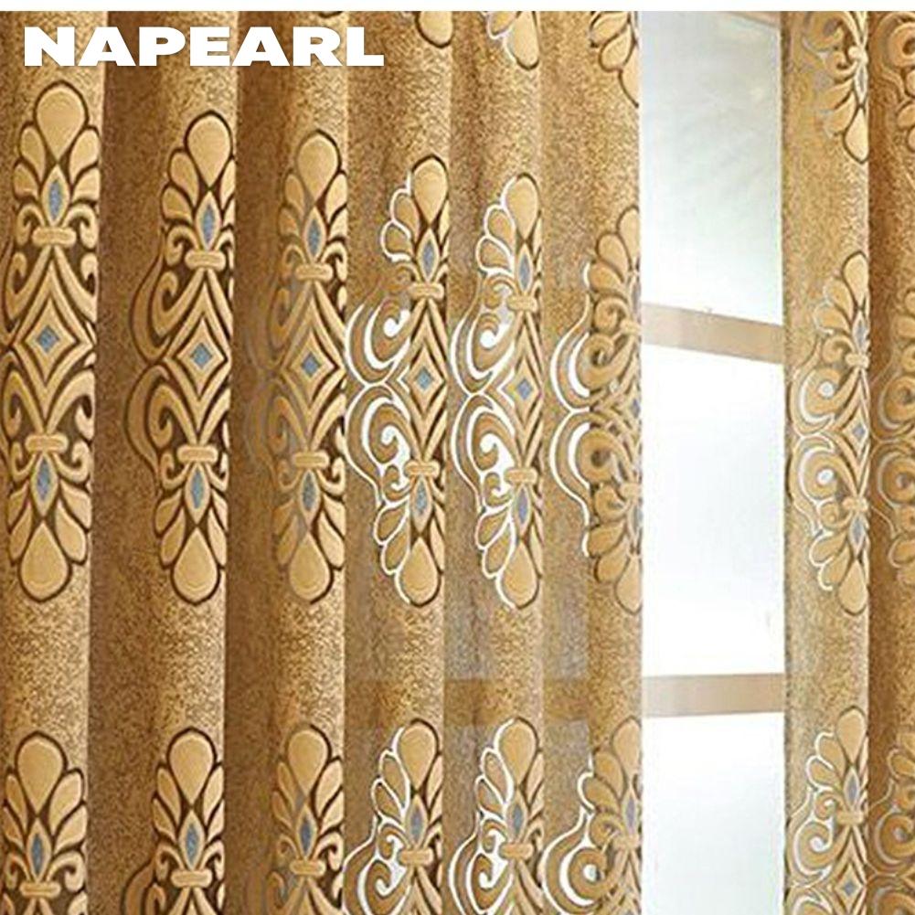 1PC NAPEARL Jacquard Sheer Curtain 20-40% Blackout Ring Type Tulle for Living Room Bedroom Balcony Window Home Decor