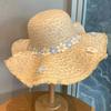 Garland Lafite Straw Hat Hand-woven Chrysanthemum Hat Women's Summer Vacation Versatile Big Eaves Sun Protection Beach Hat