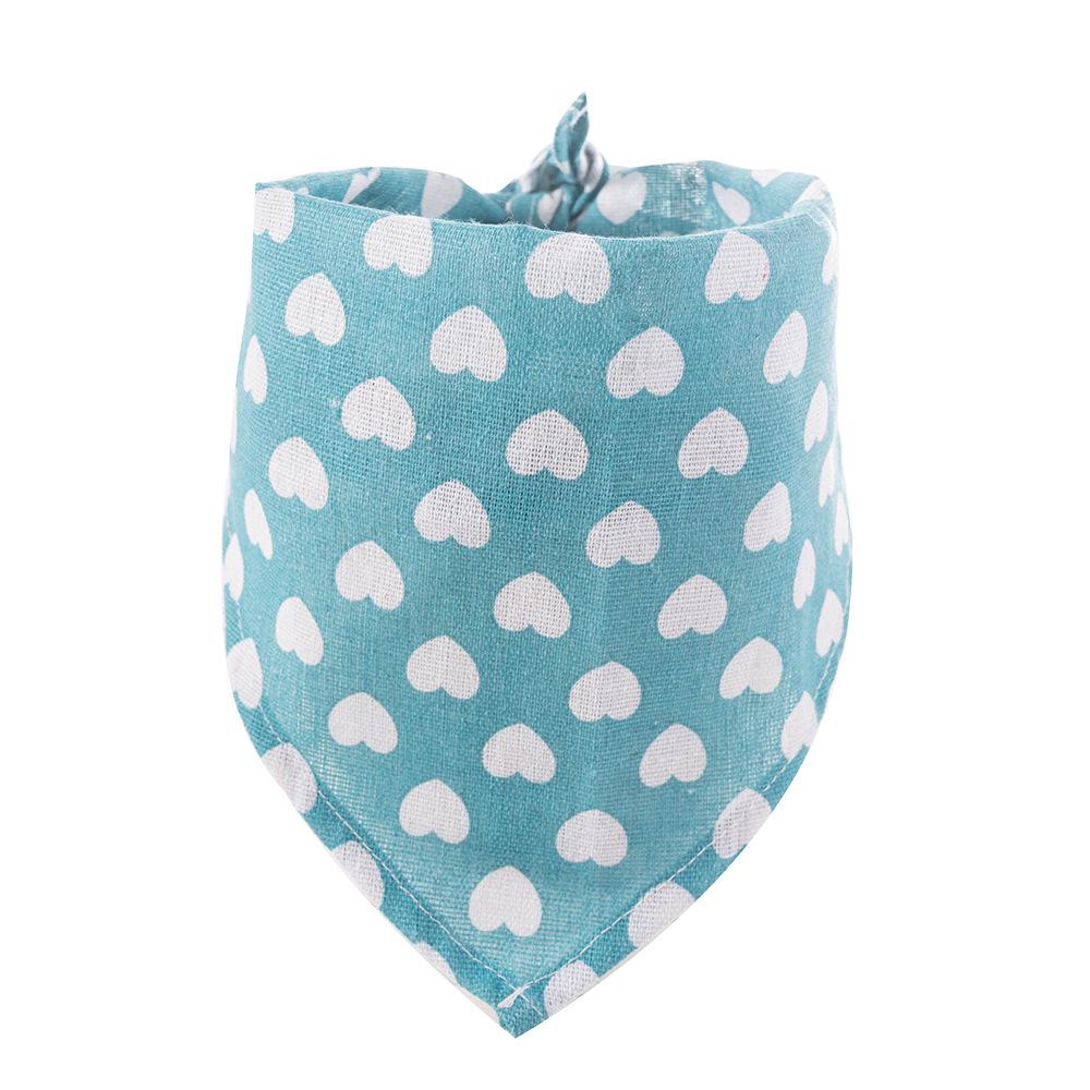 Cross-Border Cat & Dog Scarf: Triangle Peach Heart Design, Cotton Linen Fabric