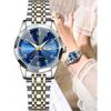POEDAGAR Montre-bracelet étanche lumineuse à date en acier inoxydable pour femme, Montres tendance pour dames, Cadeaux pour femmes