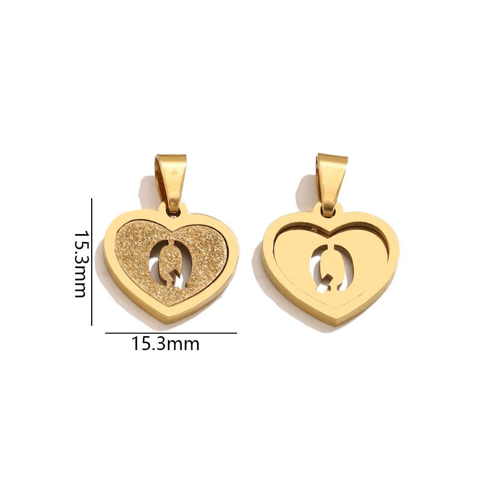 5Pcs/Bag Stainless Steel Gold-plated Heart Letter Pendant DIY Accessory Fashionable Versatile Letter Necklace Pendant