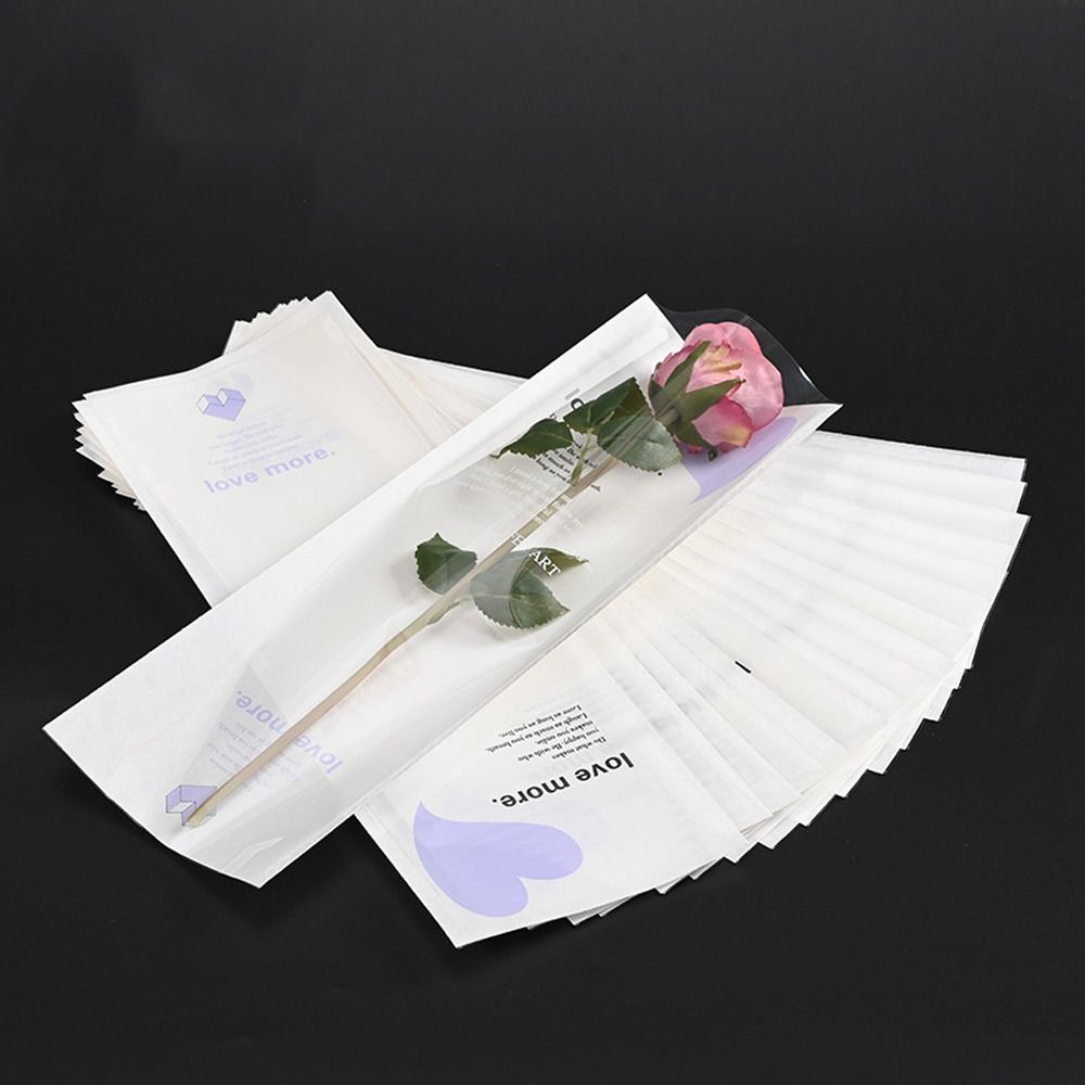 20pcs Love Shaped Single Flower Wrapping Bags Flower Arrangement Bags  Wedding Birthday Party
