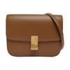 [Pre-Owned] Classic Box Gold Buckle Polished Calfskin Tofu Square Crossbody Shoulder Bag Medium - Very Good #AJ9Y3O