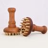 Copper Head Massage Gua Sha Comb Long Wooden Handle Sturdy Meridian Point Massager Brush Durable Chinese Spa Gua Sha Tool