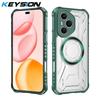 KEYSION Transparent Magnetic Case for Honor 400 Pro 5G Silicone+PC Heavy Duty Shockproof Phone Cover for Huawei Honor 400 Lite