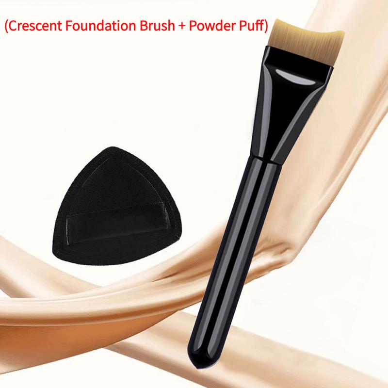 Ultra Thin Crescent Foundation Brush Face Contour Brush Color Palette Blending Foundation Cream Makeup Brushes Palette Kits