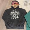 Men's Zippered Treasure Boy Hoodie Sweatshirt - English Print, Autumn/Winter 1994