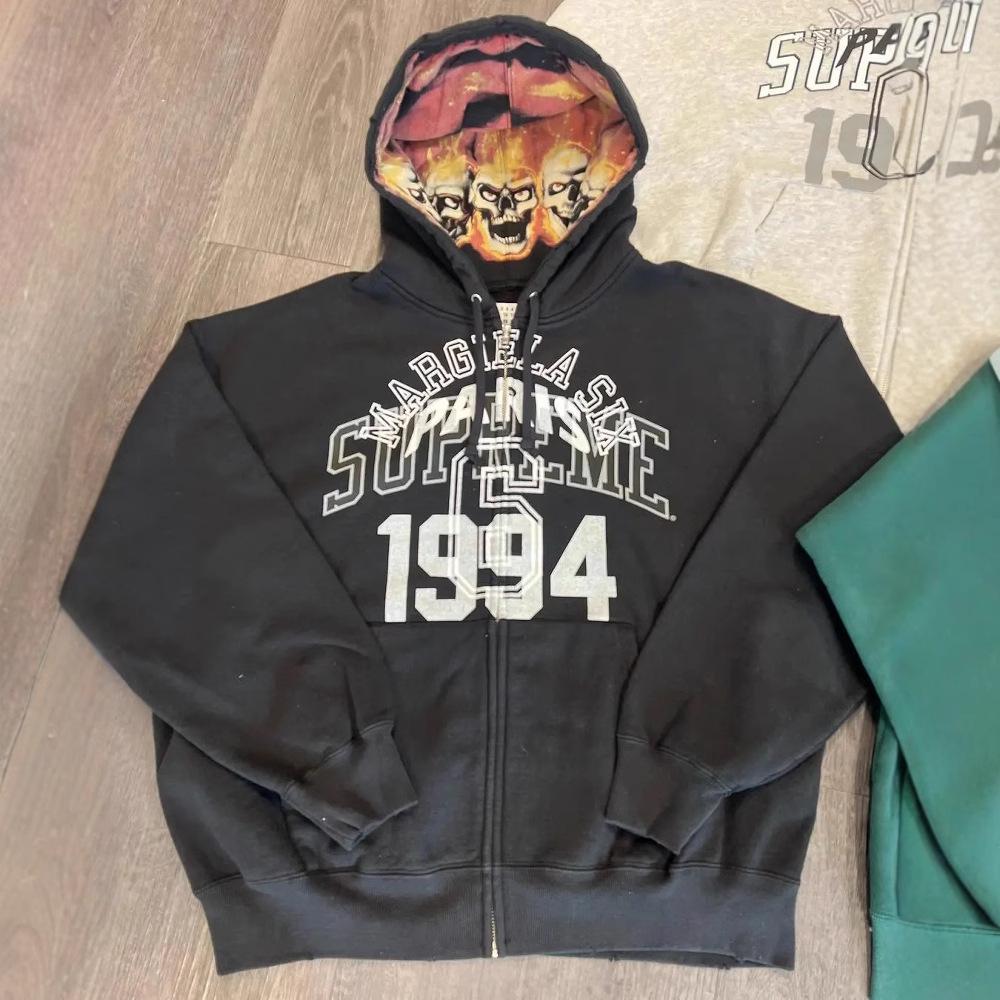 Men's Zippered Treasure Boy Hoodie Sweatshirt - English Print, Autumn/Winter 1994