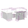 7-teiliges Gartensofa-Set mit Kissen Schwarzes Poly-Rattan