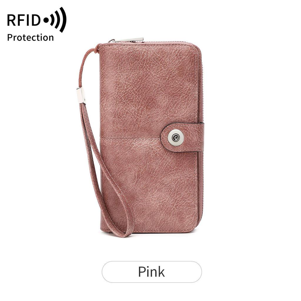 New Women's Wallet Multi-card Zipper Buckle Wallet Retro Large-capacity Long Wallet