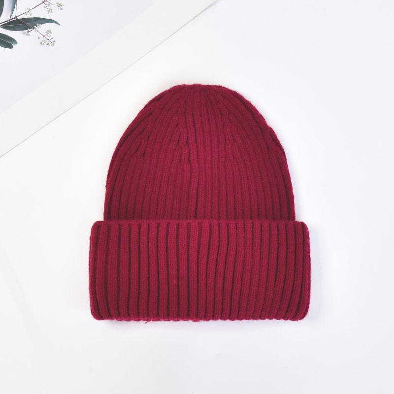 Winter Knit Beanie Hat Unisex  Custom Logo Ribbed Wool Knit Beanies Winter Luxury Warm Cuffed Beanie Hat for Women Men