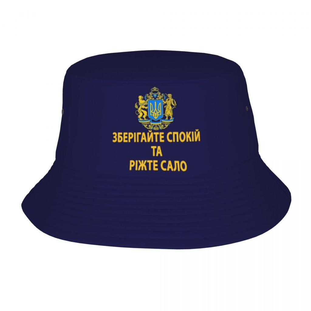 Women Unisex Bucket Hat Ukraine Flag Trident Ukrainian Summer Travel Headwear Lightweight Hiking Fishing FisherUnisex Caps Ispoti Cap