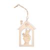 Reusable Festive Home Decor Wooden Christmas House Snowman/Reindeer Hanging Ornament, DIY Xmas Pendant with Nordic Style Tree Pendants Hemp