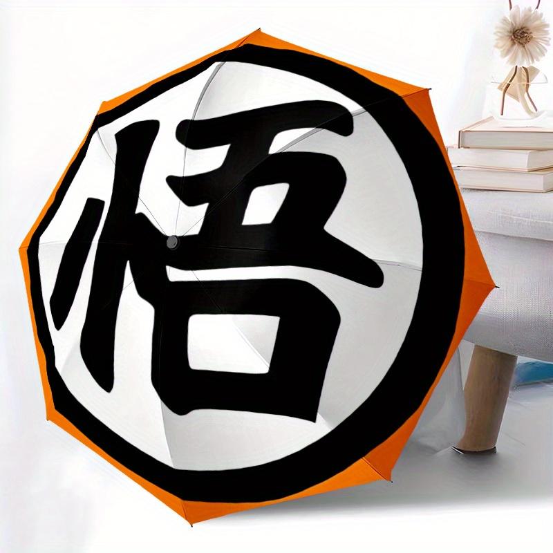 Goku Automatic Umbrella - Foldable with 8 Iron Ribs, Portable for Outdoor, Gift, Outdoor Umbrell, Playful Accessory, Durable High Quality, I