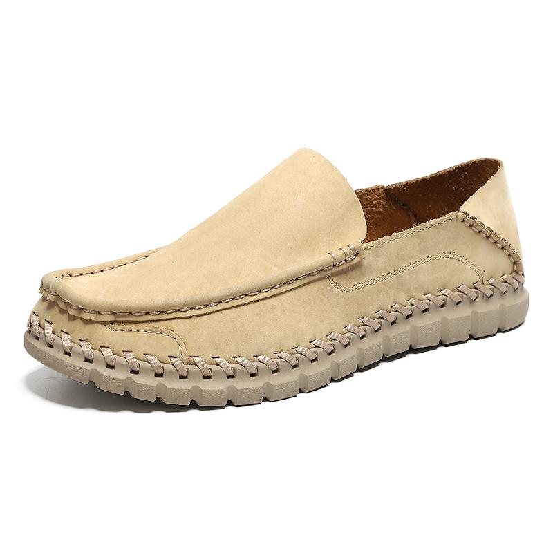 Handmade Genuine Leather Men Shoes Comfortable Casual Shoes For Men Loafers Moccasins Men Flats Shoes Driving Shoes Large Size 38-46