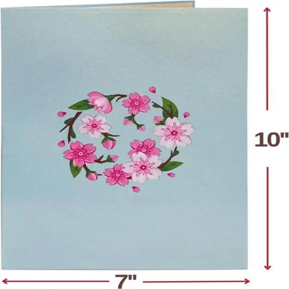 Biglietto Pop-Up Fiore di Ciliegio Design 3D con Meccanismo Pop-Up Biglietto Memo Adesivo Biglietto Mazzo di Fiori Fiore di Carta Staccabile Unico