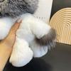Genuine Rex Rabbit Fur Lion Plush Doll - Cute Children's Toy and Hanging Ornament 