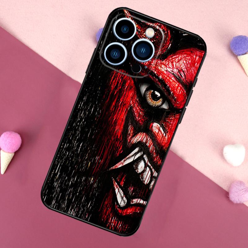 Oni Hannya Mask Phone Case For iPhone 17 Pro Max 17 Air 16E 13 12 Mini 14 15 Plus 11 16 Pro Max Back Cover