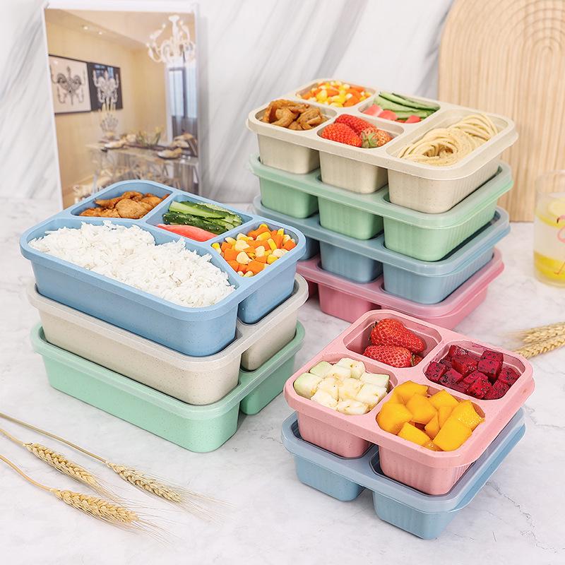 Wheat Straw Lunch and Snack Container with Compartments