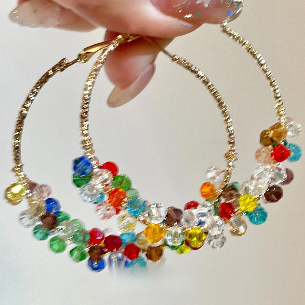 Silver Needle Pearl Crystal Beaded Winding Earrings Exquisite Atmosphere High Sense Earrings Fashion Light Luxury Versatile Earrings Women