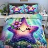 Cute Cartoon Stars Print Bedding Set Duvet Cover 1 Duvet Cover 2 Pillowcases Adult And Kids Bedding Set Luxury Children's Gifts