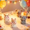 2 ks Mini figurky křečků na zdobení dortů, Roztomilé miniaturní pryskyřičné figurky zvířátek myší, Malá hračka křečka pro pohádkovou zahradu, Mikro krajinu,