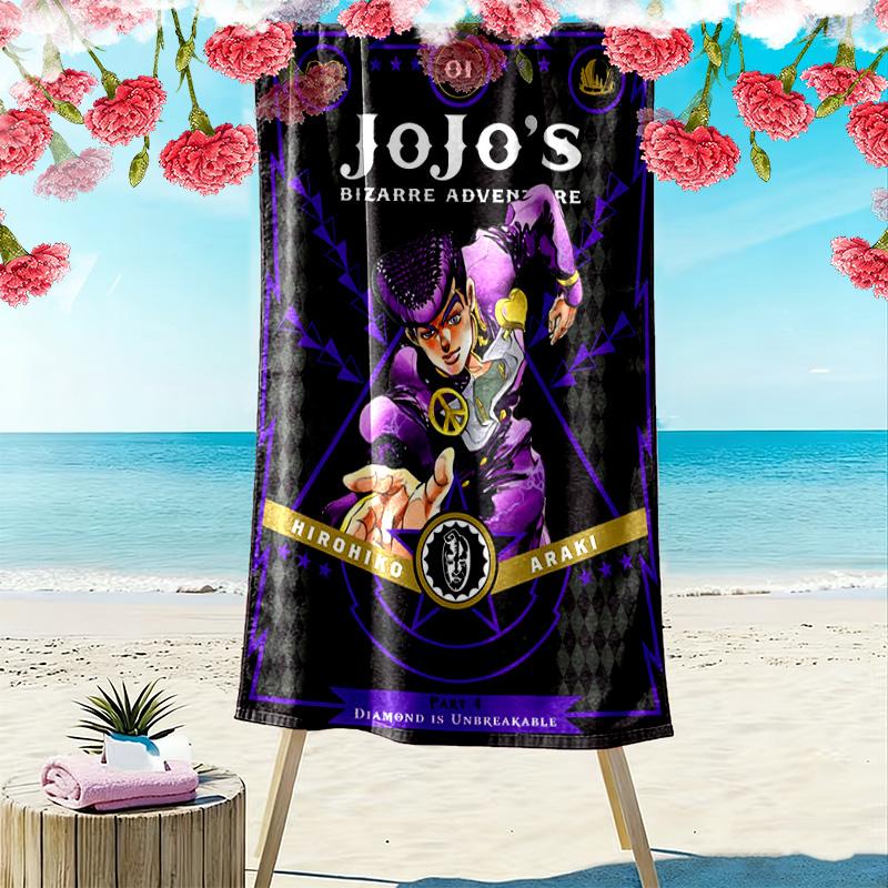 JoJo's Bizarre Adventure: Stardust Crusaders Beach Towel Outdoor Camping Portable for Travel Seaside Outdoor Pool Towel Absorbent Bath Towel Fashion