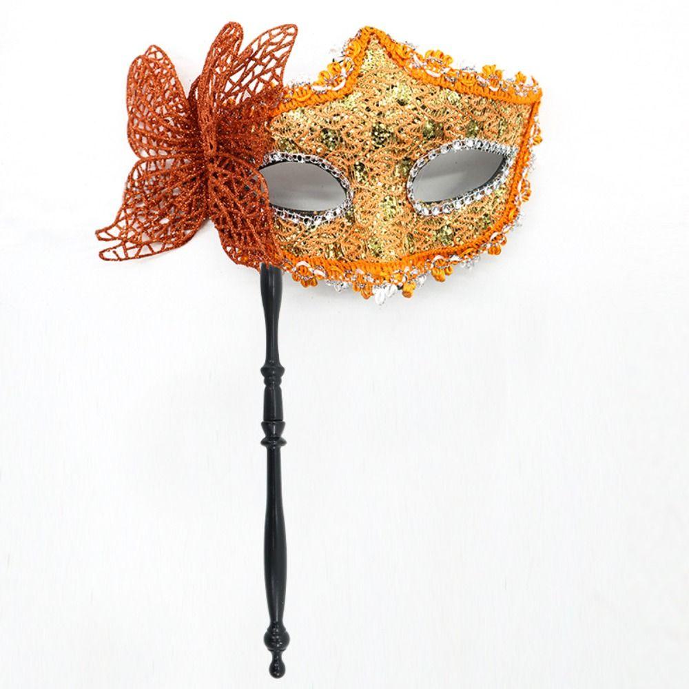 Halloween Dressing Butterfly Hand Hold Mask Party Face Mask  Halloween Prop Accessories