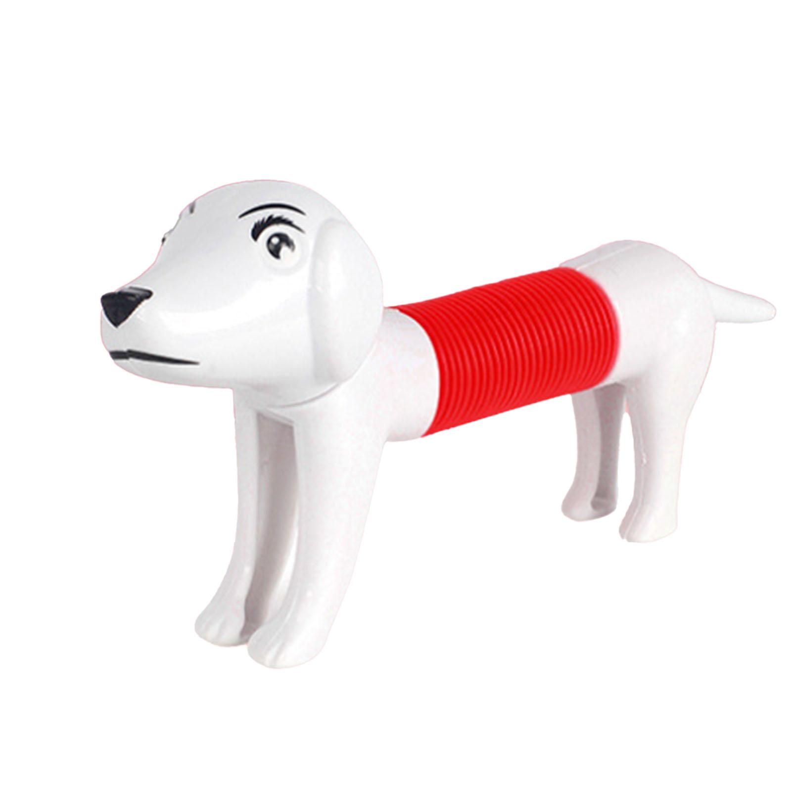 Tubes Pop pour Chien pour Enfants Soulagement du Stress Changement de Forme Motricité Fine Autisme Jouets Sensoriels pour Chien Gris rouge