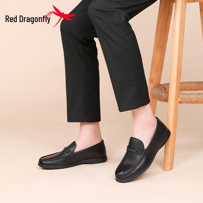 Red Dragonfly 2025 Men's Genuine Leather Slip-on Moccasins - Autumn Collection