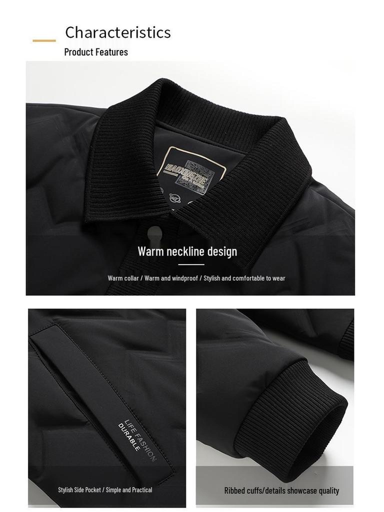 Men's Winter Down Jacket - Warm, Lightweight, Casual for Dad & Grandfather