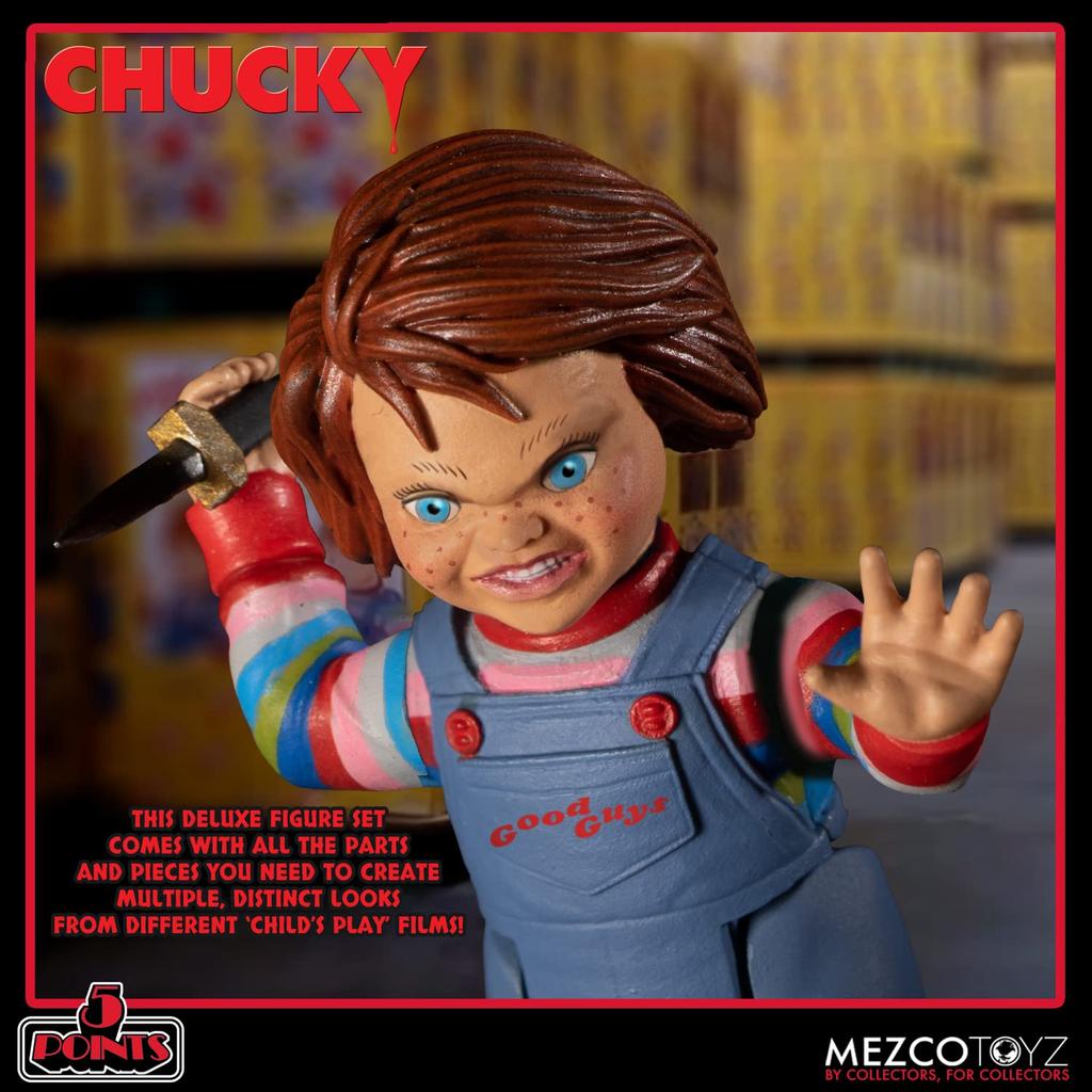 5-punkts Barnlekserien Chucky Actionfigur Deluxe Set, Blå, Medium, 653094