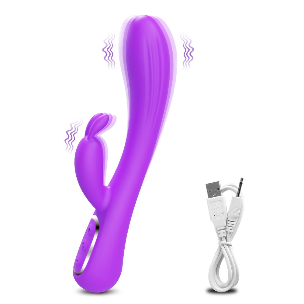 Powerful Clitoris Vagina Vibrator Ctimulator Vibration 2 In 1 Rabbit Dildo Vibrator Masturbation Tools for Women Sexy Adult Toys