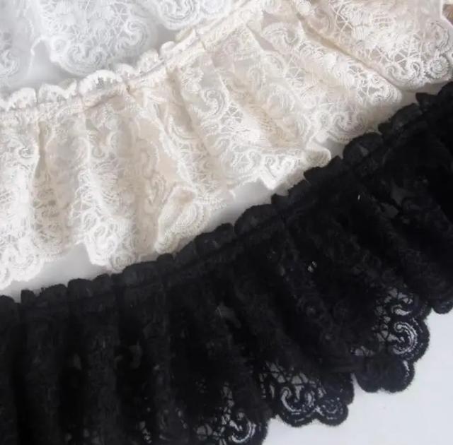 

1Ярд/участок(0,9 метра) 7,5 см в ширину Новое европейское стильное сетчатое вышитое кружевное плиссированное платье Аксессуары для одежды