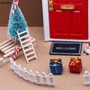 Porta elfo di Natale, 2025 Nuovo set di fata in legno elfo di Natale Mini porta in legno, mini accessori natalizi Porta in legno Mobili per casa delle bambole Fai da te Artigianato