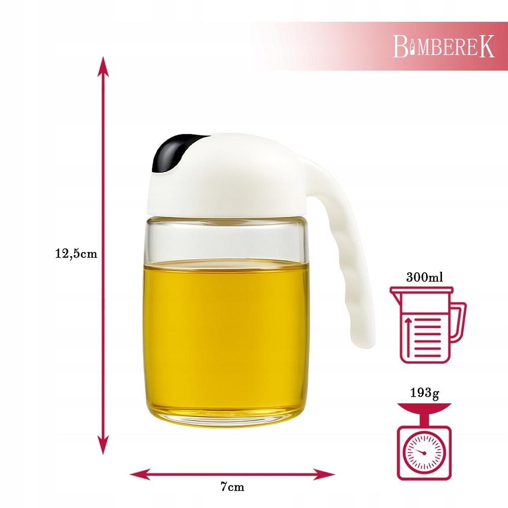 Glass oil dispenser 300 ml with handle - olive oil vinegar sauce oil spices