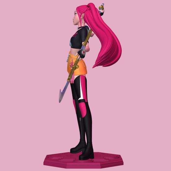 Kpop Hunter Figure Animated Movie Inspired Cartoon Girl Figurine Statue Model Home Office Bookshelf